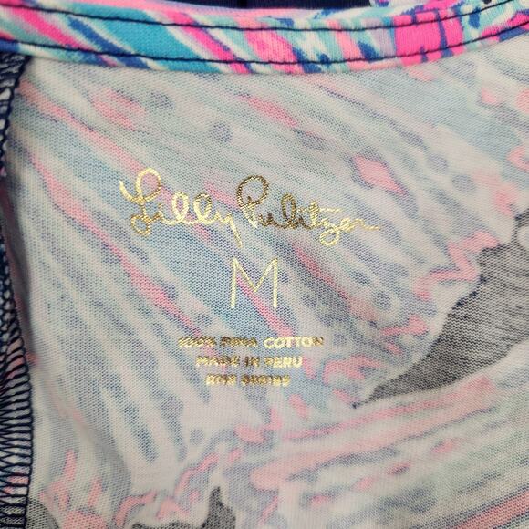 Lily Pulitzer Luella Sleeveless Dress in Deep Sea Shells Blue Pink Size Medium - Picture 7 of 7